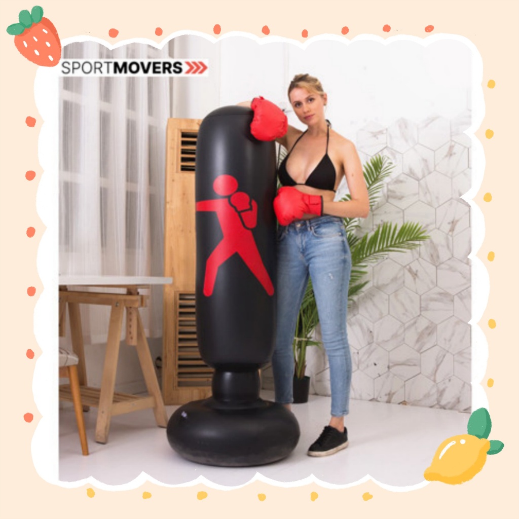 160cm Tumbler Inflatable Boxing Bag Vertical Fitness Punching Bag Kids ...