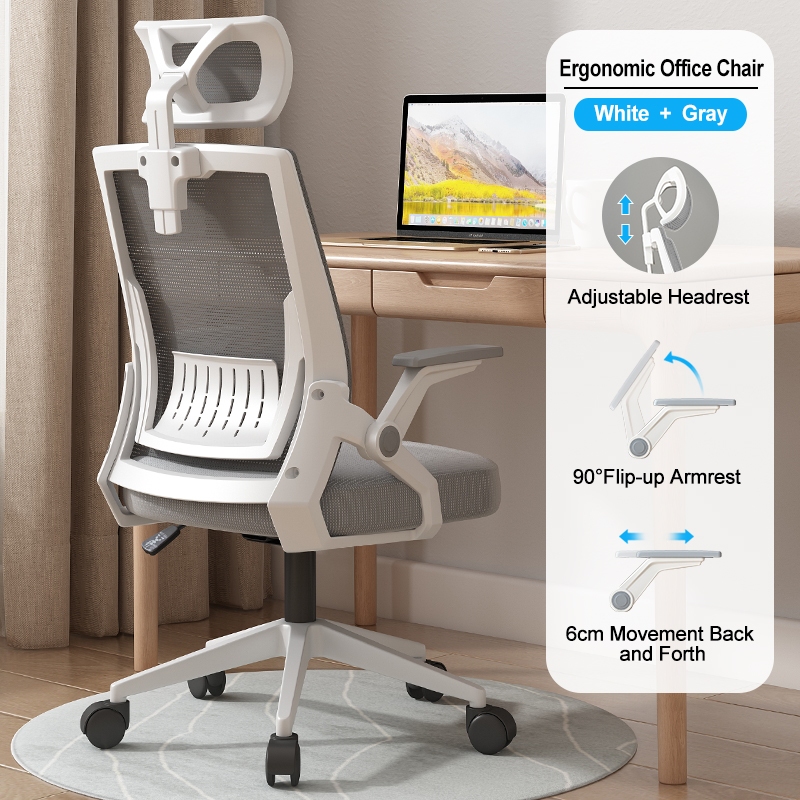 BRTHORY Home Office Chair Breathable Mesh Computer Chair Adjustable Arm ...