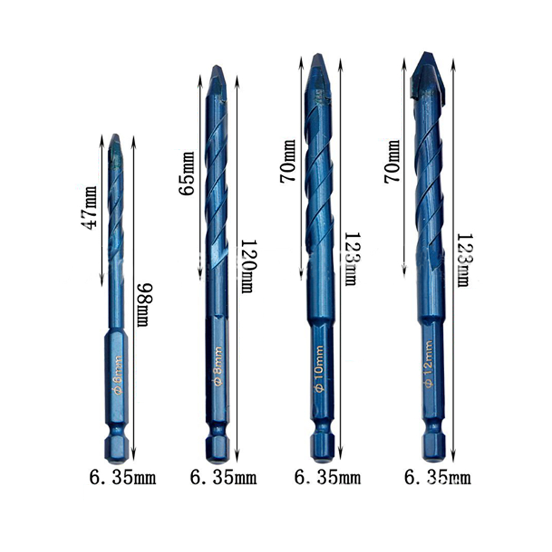 6/8/10/12mm High Hardness Blue Eccentric Drill Ceramic Tile Concrete ...