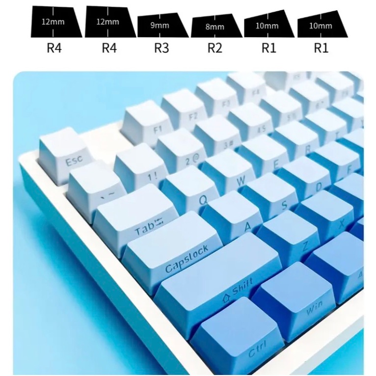 OEM Keycaps PBT Gradient Green Gray Pink Blue Orange Purple 134 Keys ...