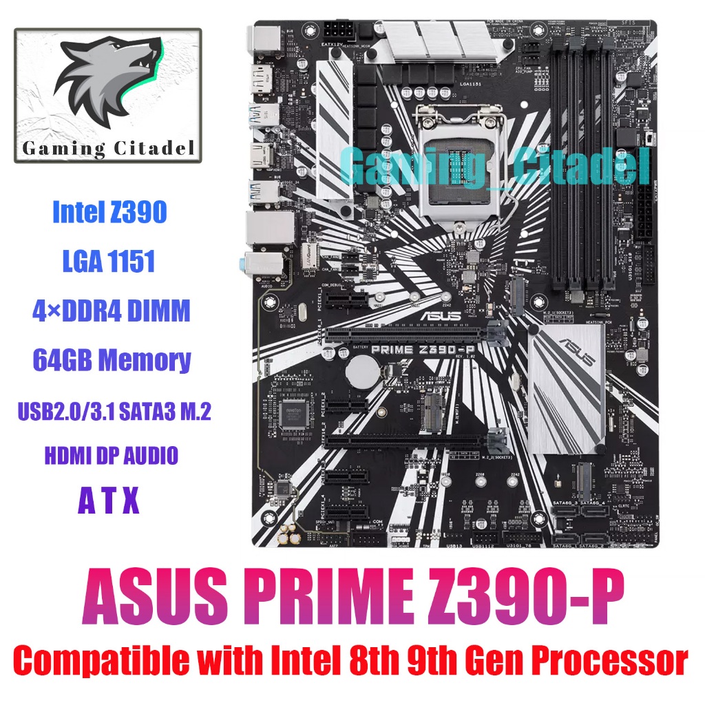 Used ASUS PRIME Z390-P ATX DDR4 1151 Motherboard Compatible with Intel ...