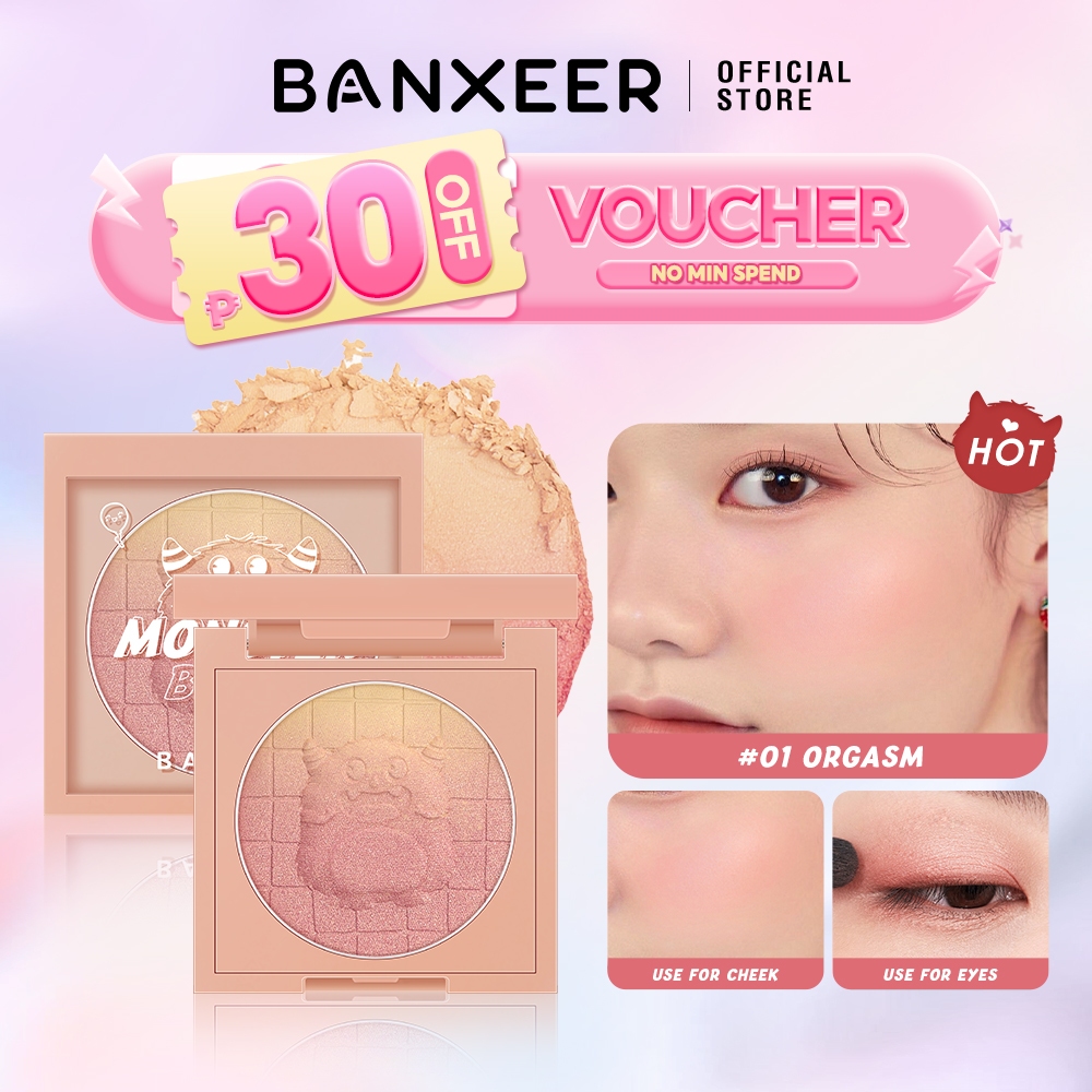 BANXEER Monster Blush On Powder Matte Shimmer Blusher 34g | Shopee ...