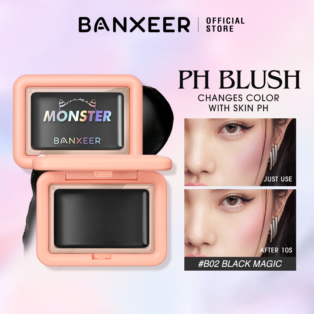 BANXEER Blush Color Changing On Hydrating Gloss Lip & Cheek Black Pink ...