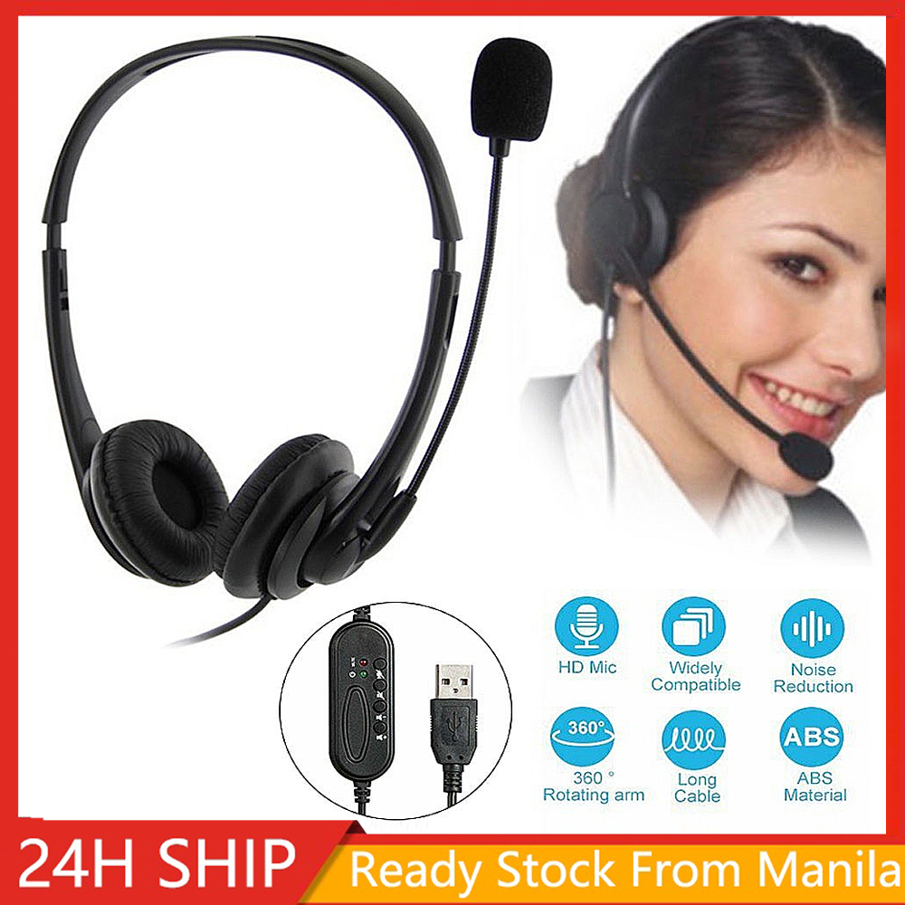 【2026New】Noise Cancelling USB Headset Mute Function Call ...