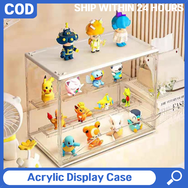 Transparent Acrylic Toy Storage Box - Magnetic Dustproof Display ...