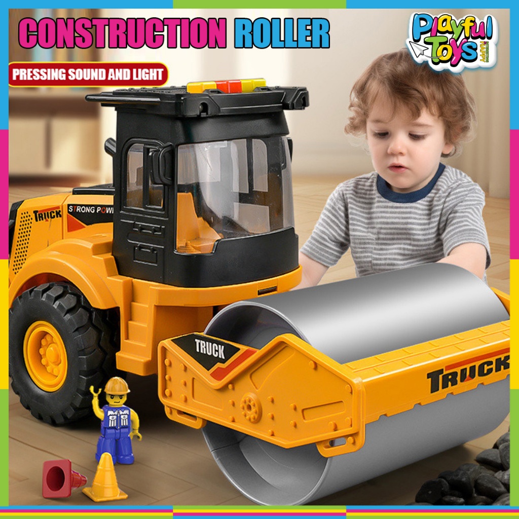 Extra Large Sound and Light Road Roller Toy Car Engineering Vehicle Set ...
