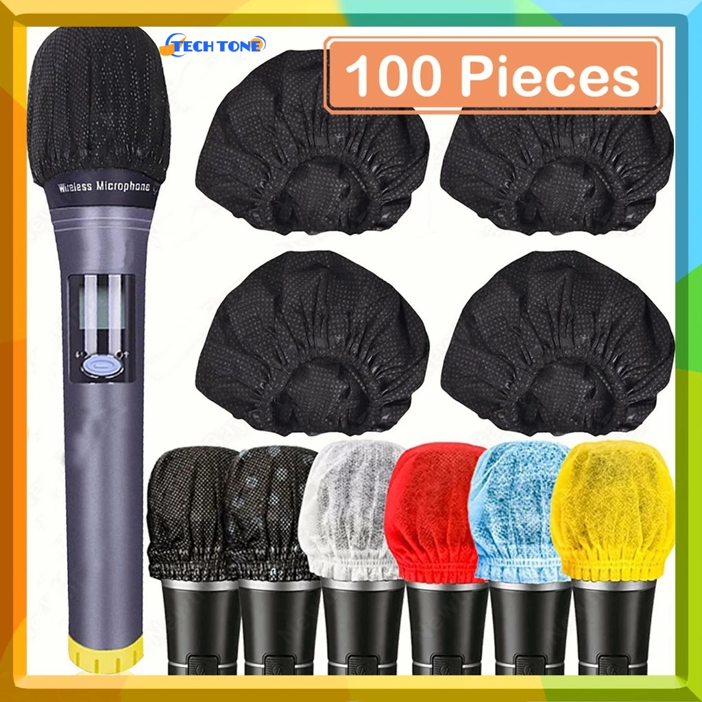 100PCS Disposable Microphone Covers Non-Woven Handheld Mic Windscreen ...