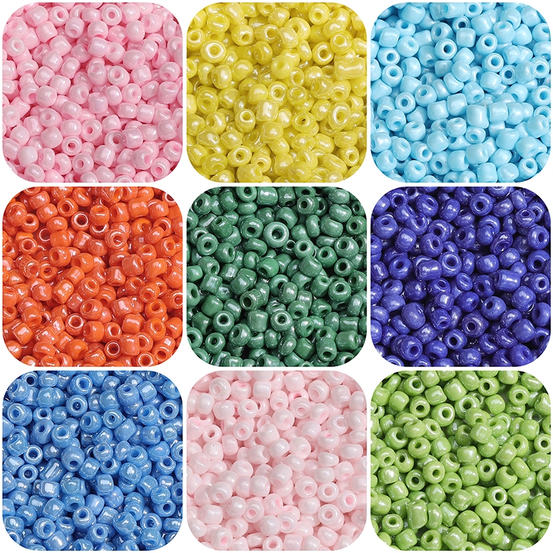 300-500pcs/bag 3/4mm High Quality Glossy Glass Rice Beads For Jewelry ...