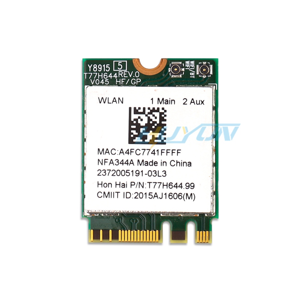 Atheros Qualcomm QCNFA344A Dual Band 867Mbps 802.11ac WiFi Bluetooth ...