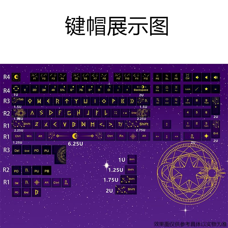 Night Sky Fantasy side transparent keycaps 130 keys PBT OEM DYE-SUB ...