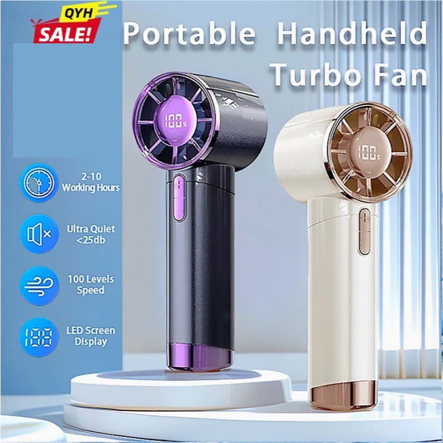 8000MAH Handheld Mini Fan Small 100-wind-speeds rechargeable Super-mute ...