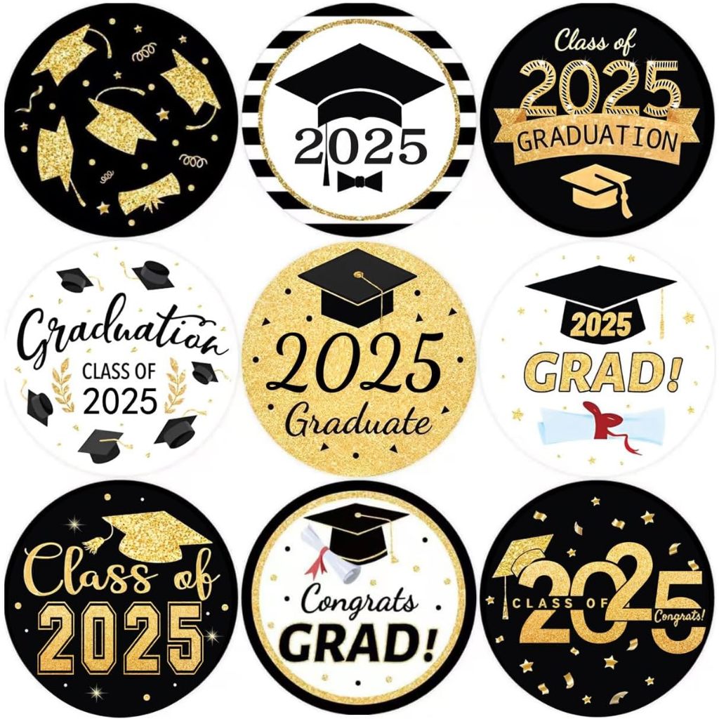 500pcs 2025 Graduation Stickers by Roll, 500 Per Roll - 1.5" Class of ...