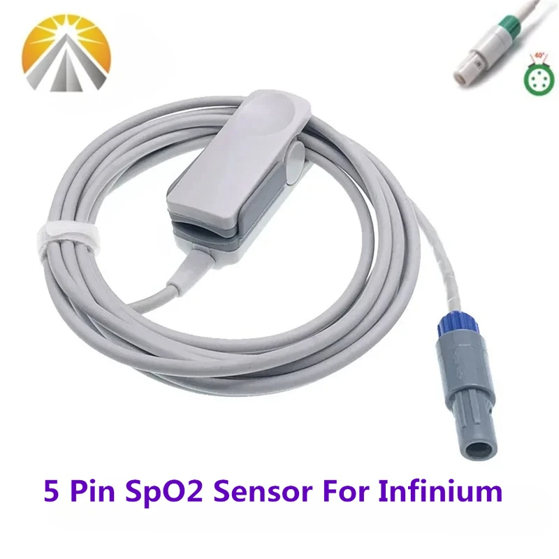 5 Pin SpO2 Sensor For Infinium II III Omni Digital Tech Reusable SAO2 ...