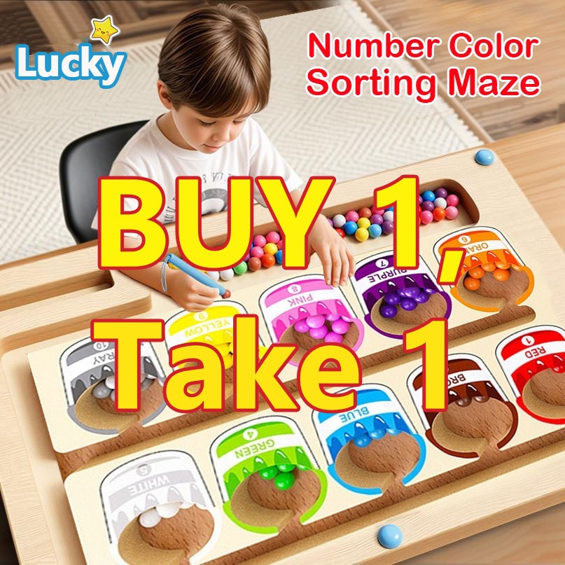Early Education Toys Magnetic Number Color Sorting Maze Board Puzzle ...