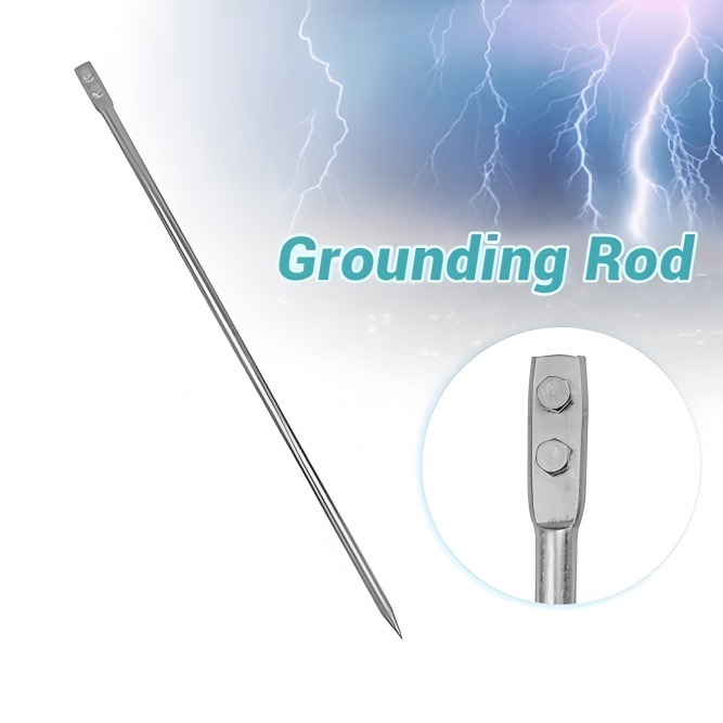 1PCS Grounding Rod Grounding Electrode Iron Made Galvanized Earthing ...