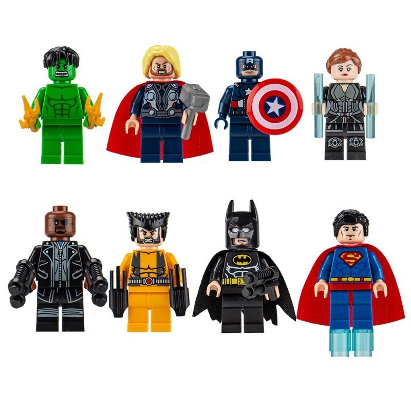 8PCS Marvel Avengers Iron Man Superhero Assembled Minifigure Building ...