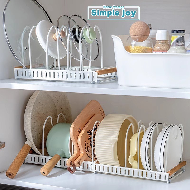 SimpleJoy Adjustable Pot Lid Holder Kitchen Pot Lid Storage Racks Easy ...
