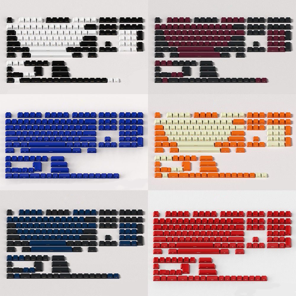 WOB Blue/Red Samurai Keycaps ABS Double-shot Cherry Profile Keycap ...