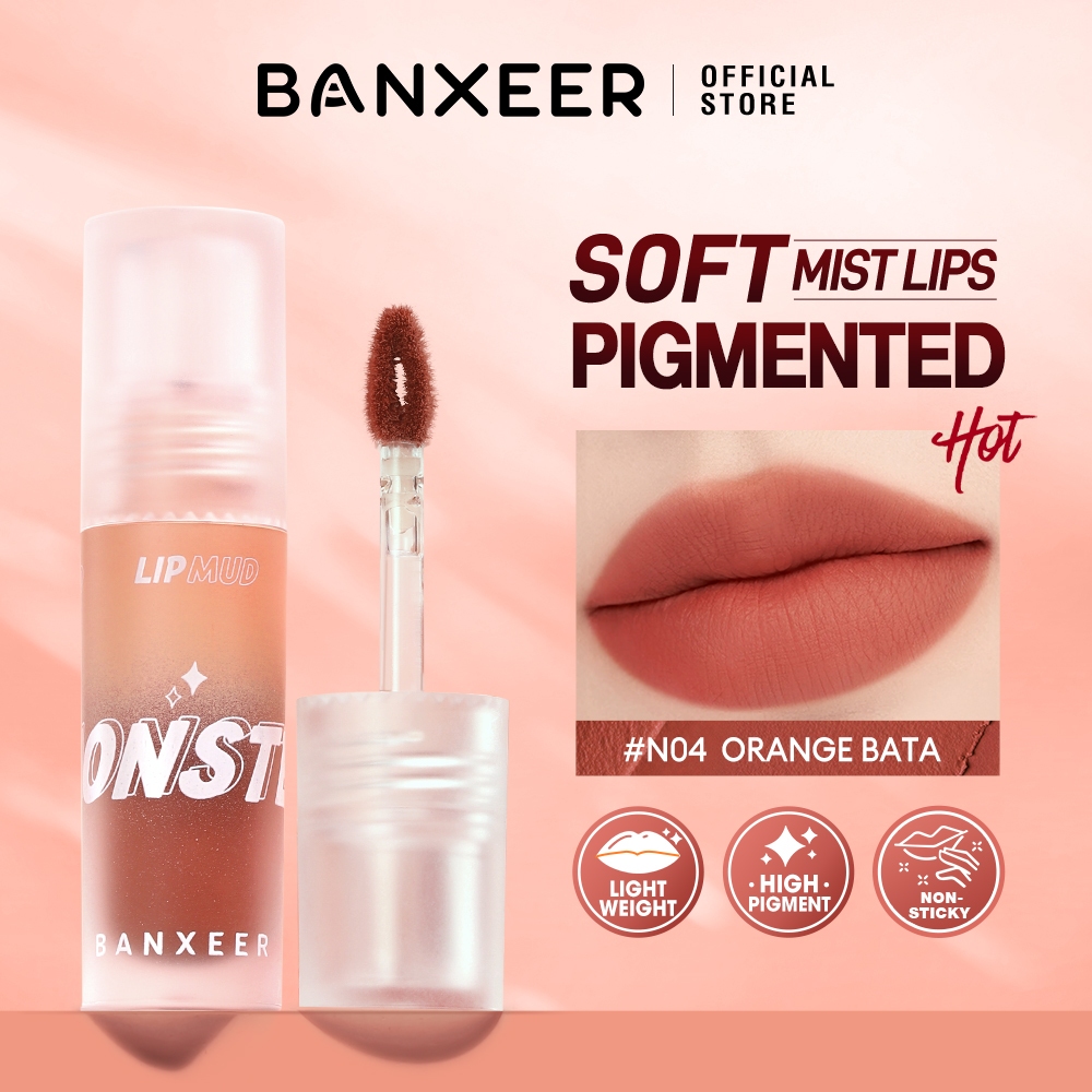 BANXEER Lip Mud Matte Liptint Dual Use Lipstick For Lip & Cheek High ...