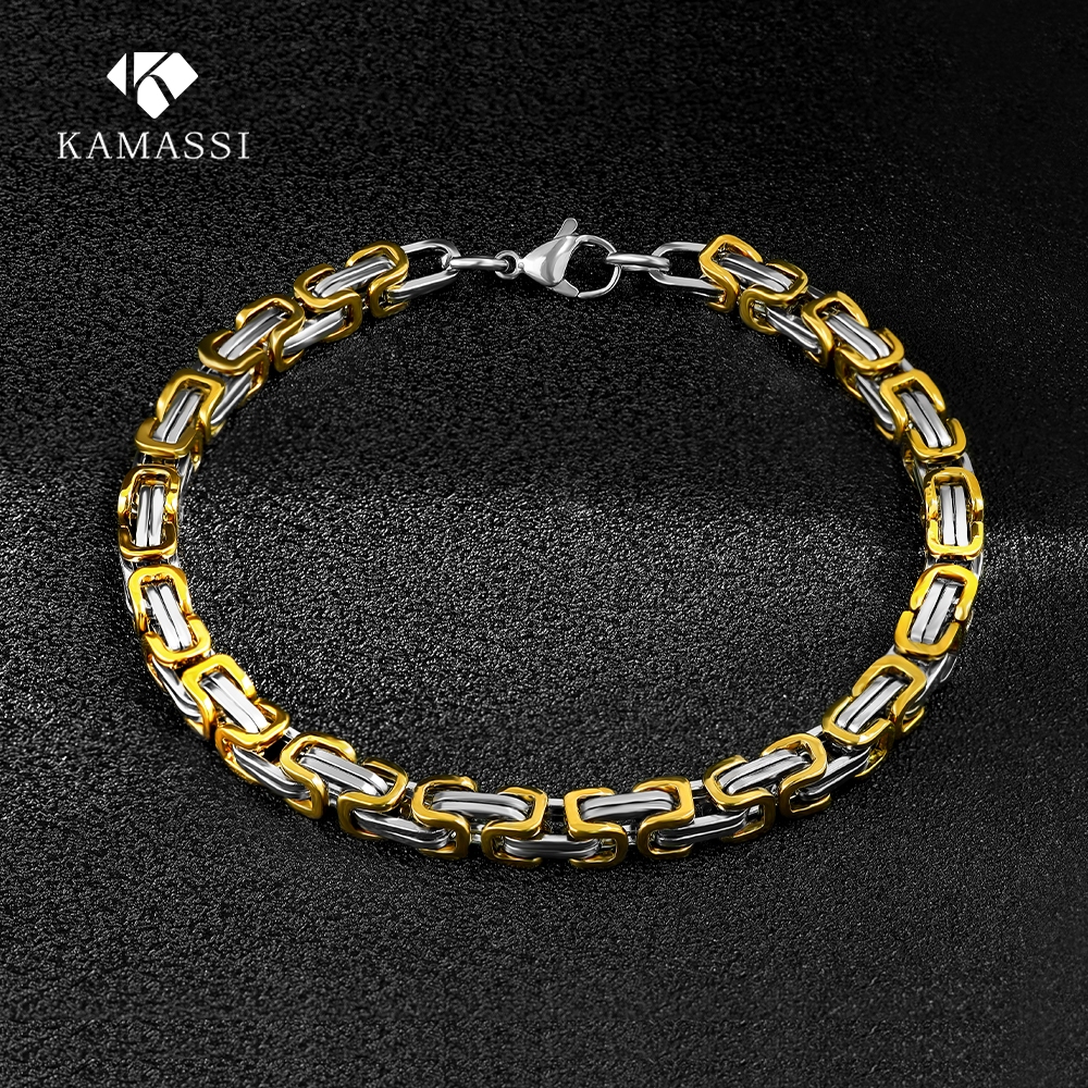KAMASSI Stainless Steel Cool Style Bracelet for Men Hypoallergenic Non ...