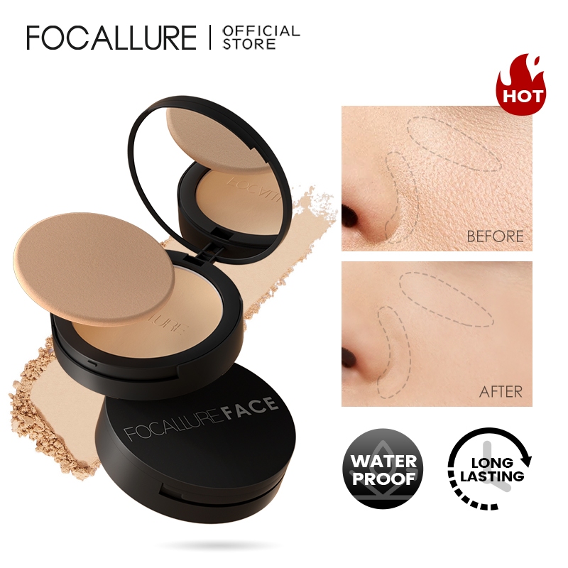FOCALLURE 3 Colors Pressed Powder Cake Soft with Sponge Oil Control ...