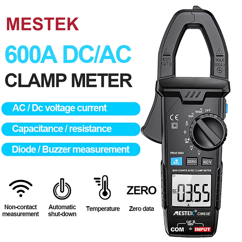 Digital Clamp Meter CM83E NCV AC/DC 600A Current Clamp Intelligent Anti ...