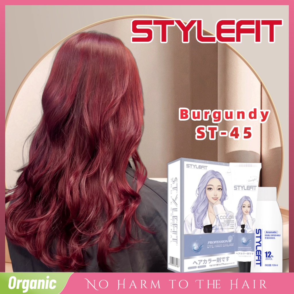STYLEFIT Hair Color Burgundy Hair Color【100ml Hair Dye+100ml Oxidant ...