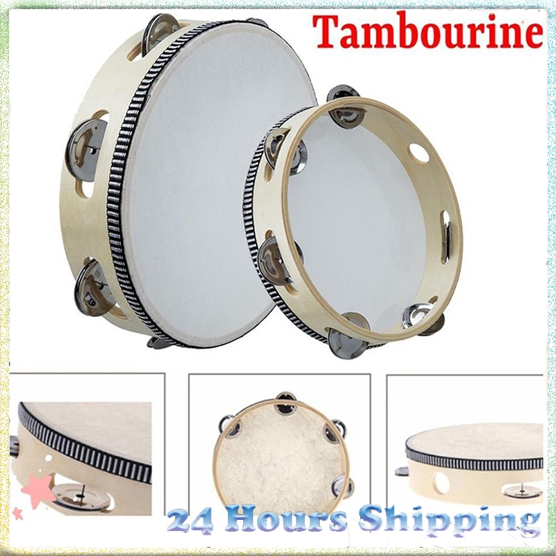 1Pc Tambourine 6/8inch Drum Musical Tambourine Children's Musical ...
