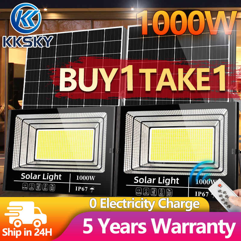 KKSKY Solar Flood Light 220v LED Outdoor Waterproof IP67 Heavy Duty ...