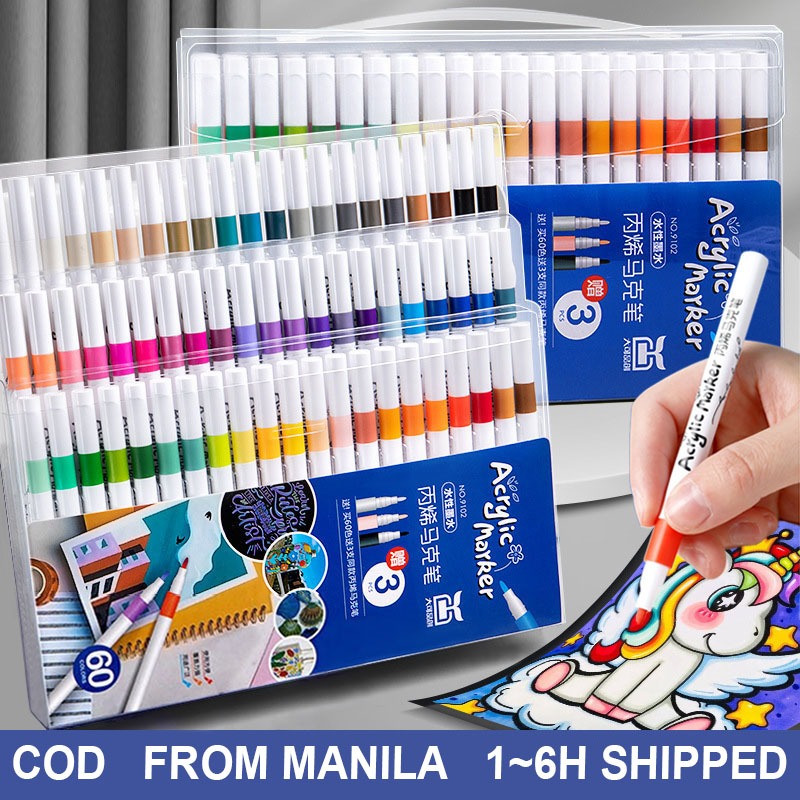 Acrylic Marker Pen Set Coloring Set Highlighter Pen Waterproof Non ...