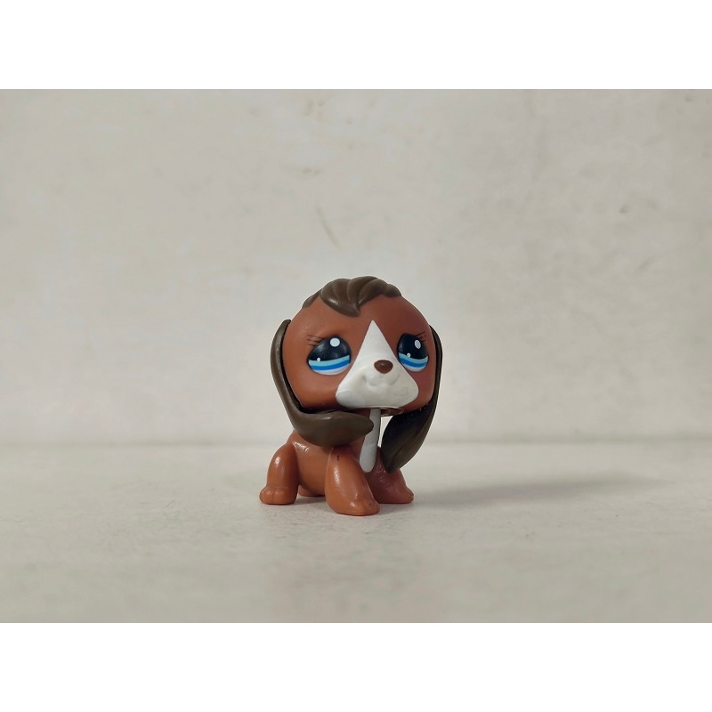 LPS Figure Brown Beagle Dog with Blue Eyes #1104 Littlest Pet Shop toy ...