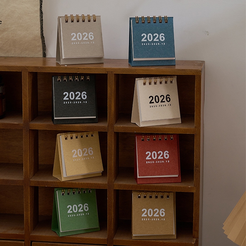 Solid 2026 Desk Calendar Mini New Year Calendar Books Coil To Do List ...