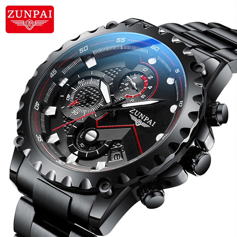 ZUNPAI Men's Multifunction Three-eye Chronograph Sport swimming