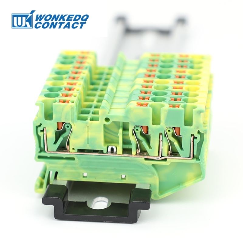 PT2.5-TW-PE Ground 1-in 2-out Push-in Terminal Block Earthing Connector ...