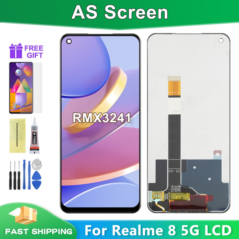 Écran LCD De Remplacement Pour Realme 8 5G (Modèle RMX3241) - Tactile Incell, Avec Cadre Noir - Kit De Réparation Inclus