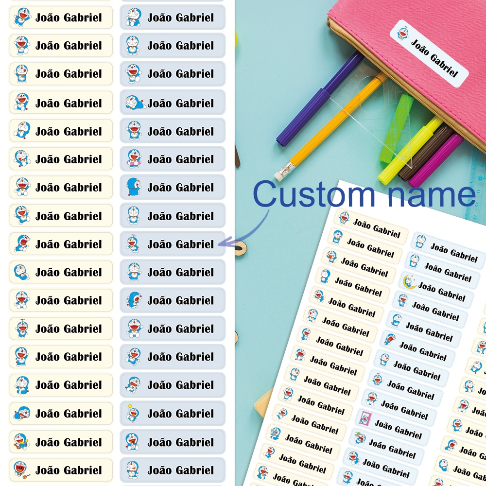 84pcs cute cartoon Doraemon pattern label, personalized name children's ...