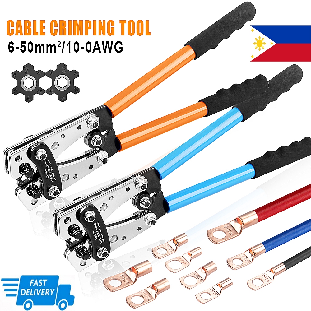 HX-50B Ratchet Terminal Crimp Pliers, Cable Lug Crimping Tool Wire ...