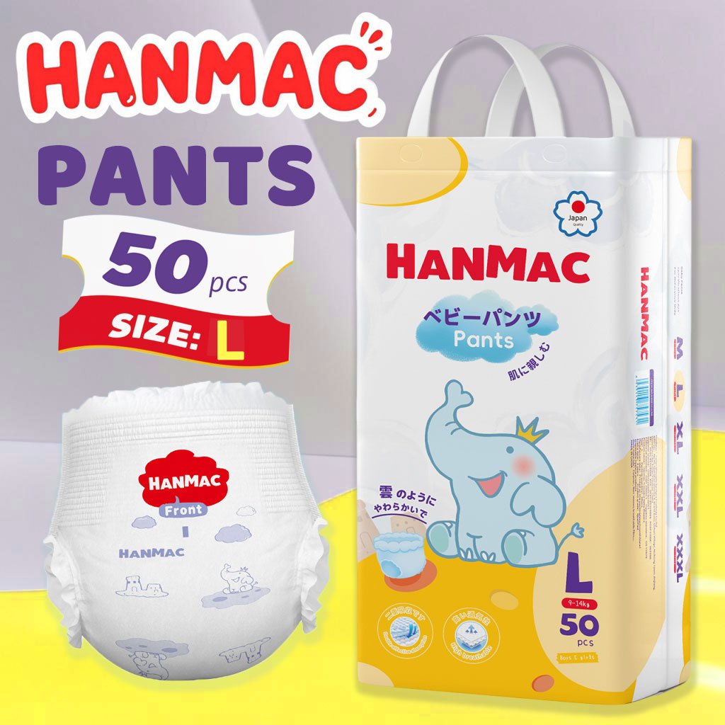 HANMAC PULL UP PANTS 50pcs M-3XL Sizes for Active Toddlers Easy Pull-On ...
