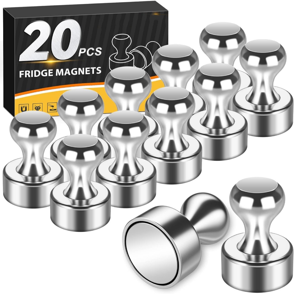 Silver Fridge Magnets Push Pins, Refrigerator Magnets for Kitchen ...