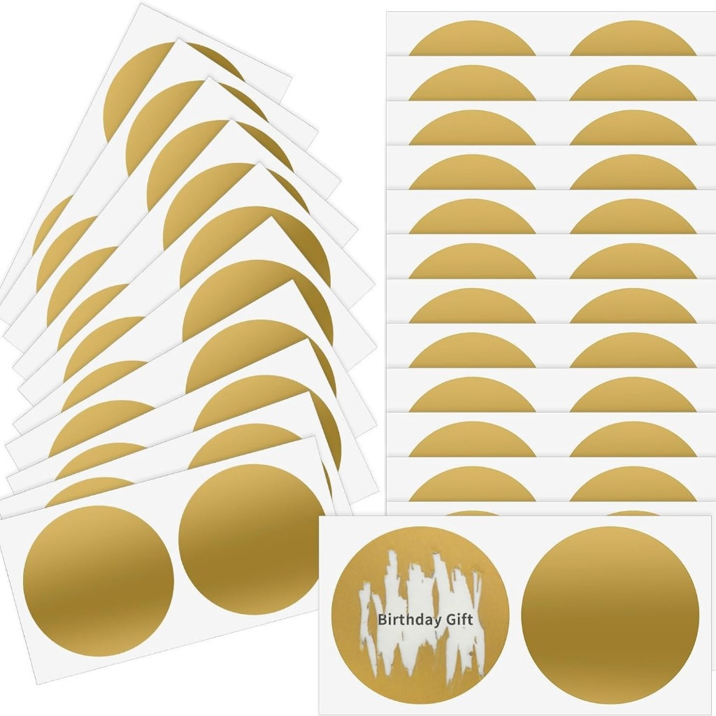 10 Pcs Scratch Off Stickers Sitckers 2 inches Round Self Adhesive ...