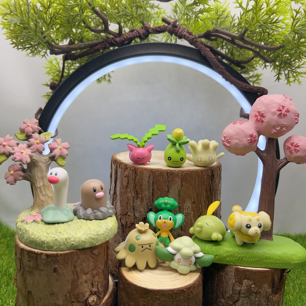 Pokémon Figure Hoppip, Cottonee, Milcery, Diglett, Wiglett, Fidough ...