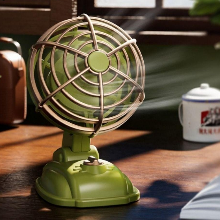 Mini USB rechargeable mini desktop fan, 3 rotatable silent electric ...