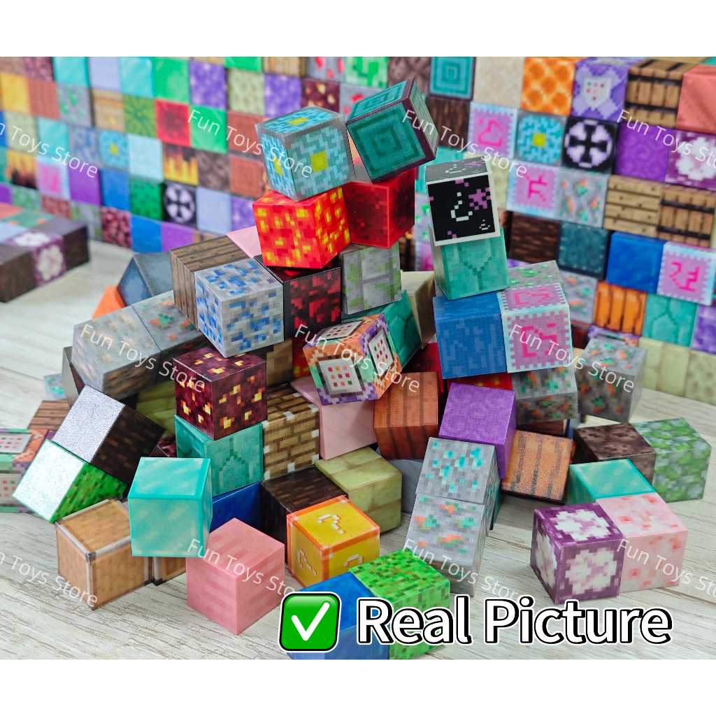 50PCS Minecraft Magnetic Blocks My World Magnetic Building Blocks DIY ...