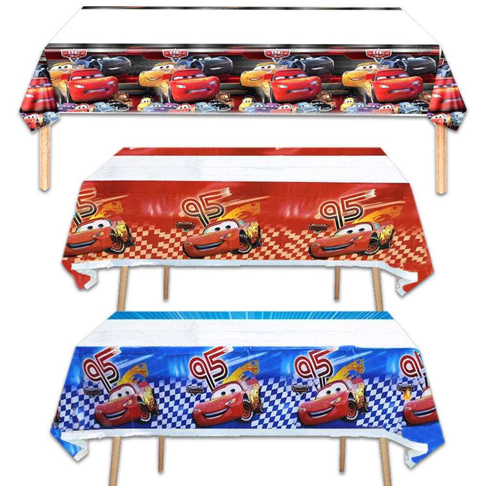 1Pcs McQueen Lightning Cars Children's Birthday Party Tablecloth 95 Car ...