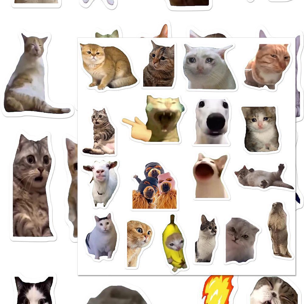 Stickers kit 100 pcs cats meme stickers students | Shopee Philippines