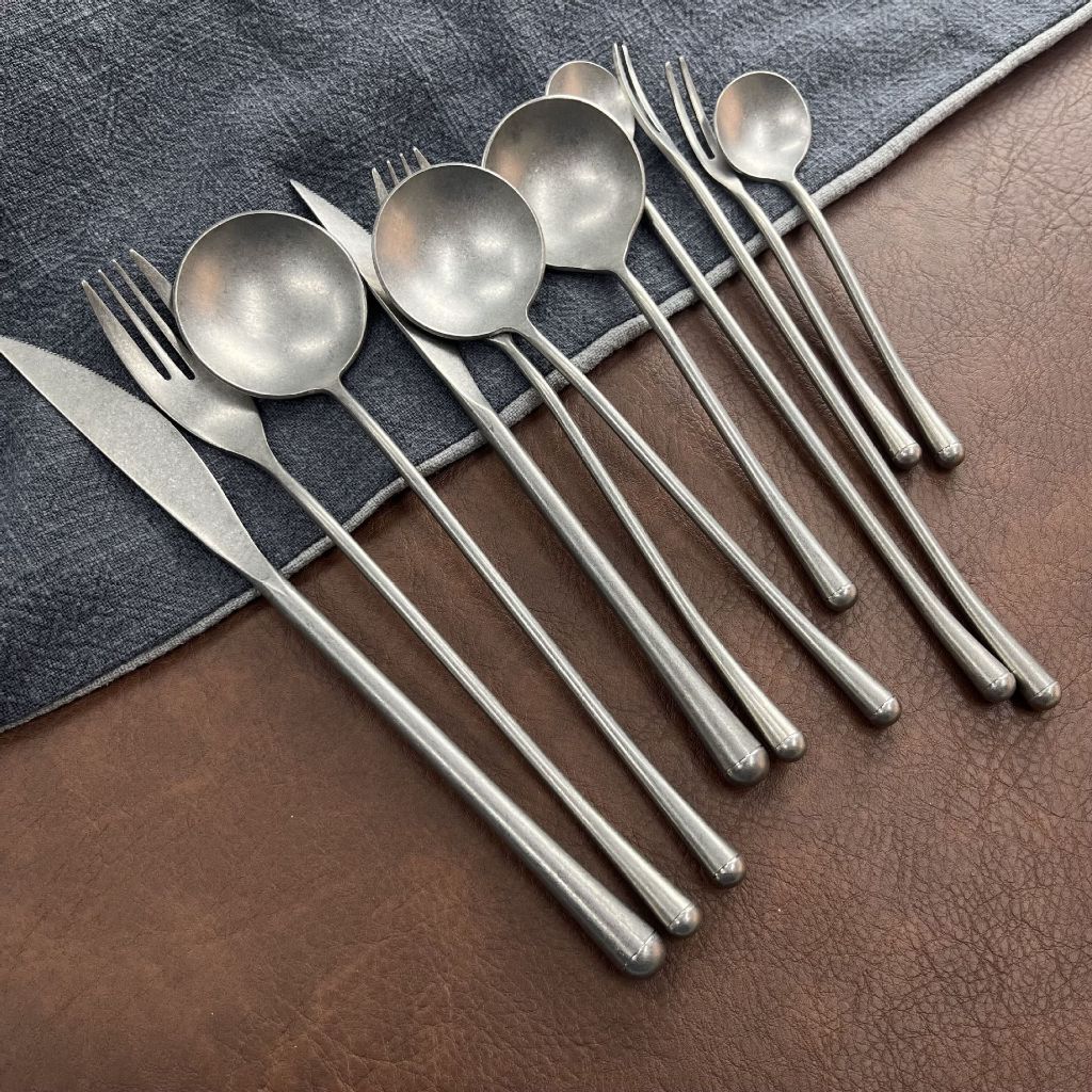 Retro Matte/Mirror Cutlery 304 Stainless Steel Dinnerware Dull Polish ...