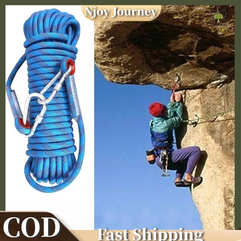 【NJY】 10mm Rock Climbing / Hiking Rope Safety Rescue Utility Rope 10M ...