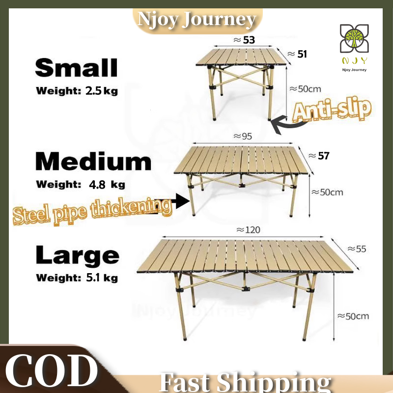 【Local shipment】New outdoor folding table carbon steel large egg roll ...
