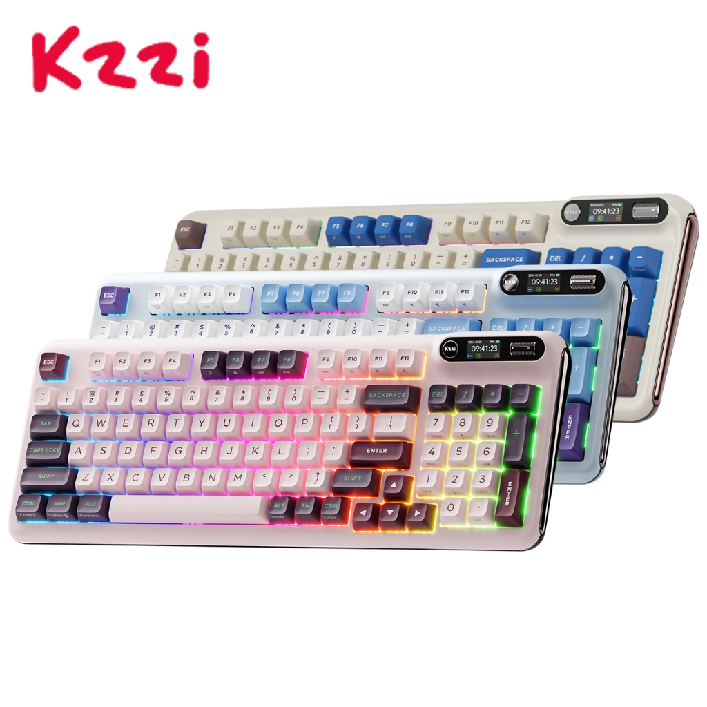 KZZI Z98 Nezuko Purple 94 Key Gasket Structure Three-Mode Bluetooth ...