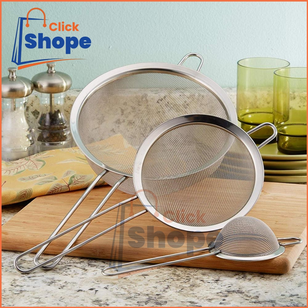 CLICK SHOPE Stainless Steel Fine Mesh Filter Flour Sieve Kitchenware ...